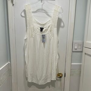 Torrid White Pleated Tank Top